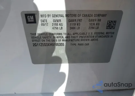 2017 Chevrolet Impala Ls from USA, damaged, VIN 2G11Z5S3XH9195355